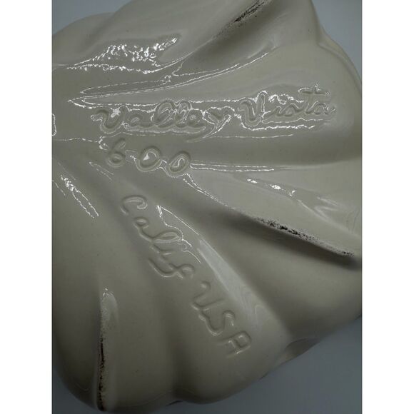 Vintage Valley Vista California Pottery 4 Brown/Cream Leaf Square Bowls #600 - Picture 3 of 5